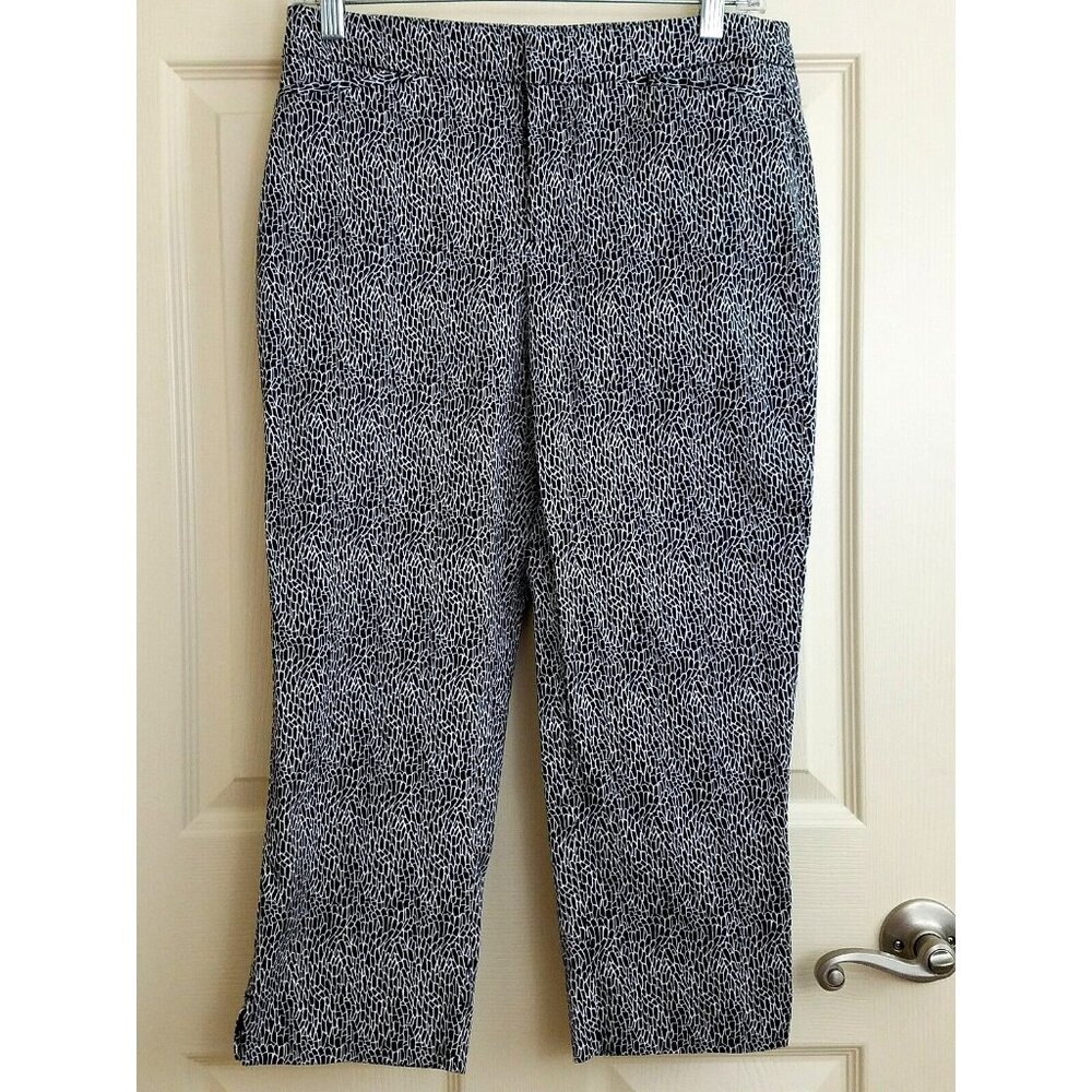 Coldwater Creek Pants Womens‎ 6 Cropped Capri Natural Fit  Black White Stretch